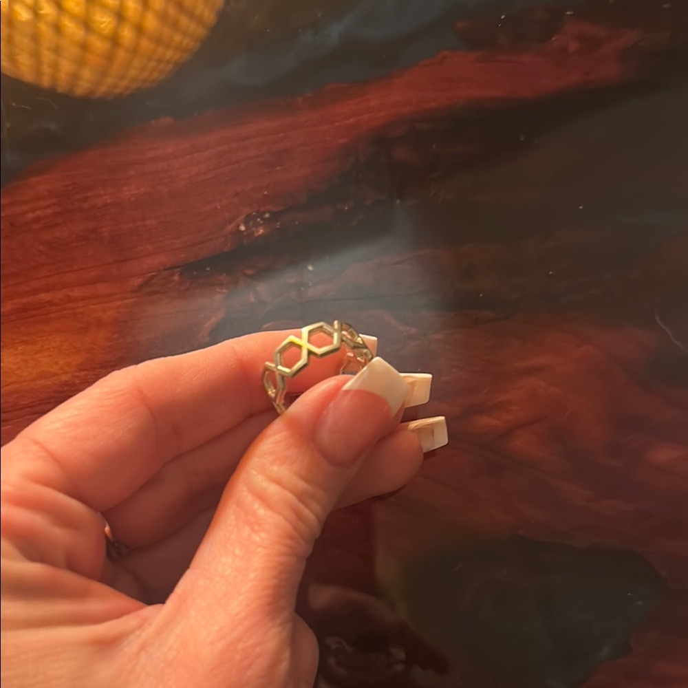 Hexagonal Sterling Silver Ring - image 2